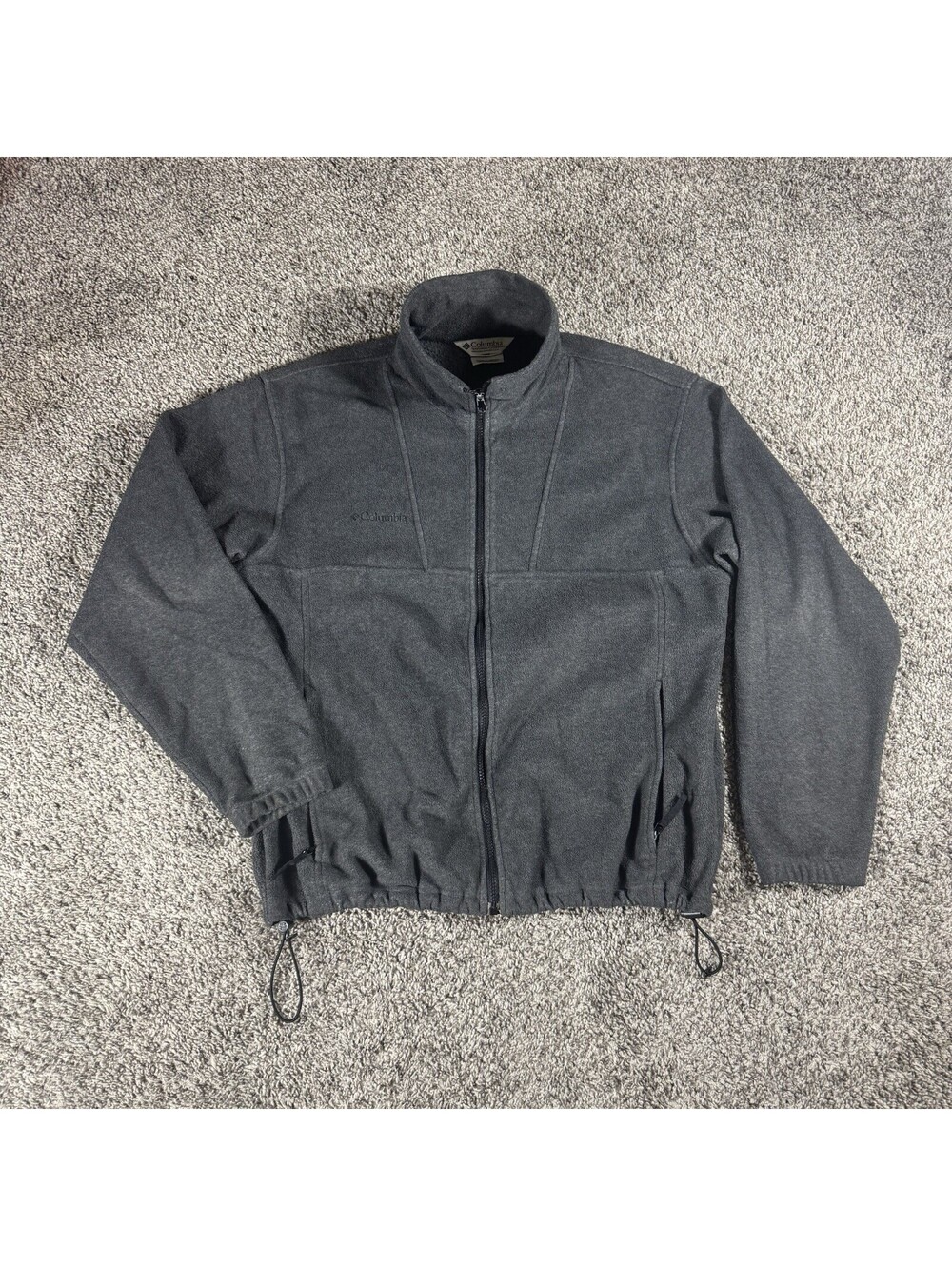 Columbia Fleece Jacket Mens Large Gray  Zip Long Sleeve